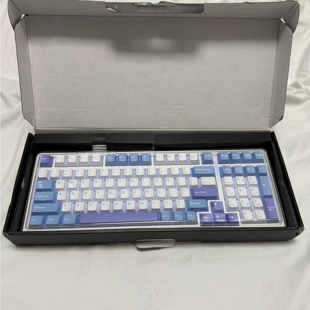 Blue and White Mechanical Keyboard